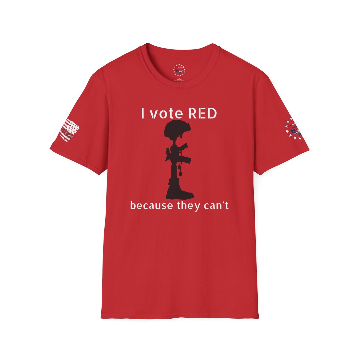 Battlefield Cross Shirt - 'I vote RED, because they can't'