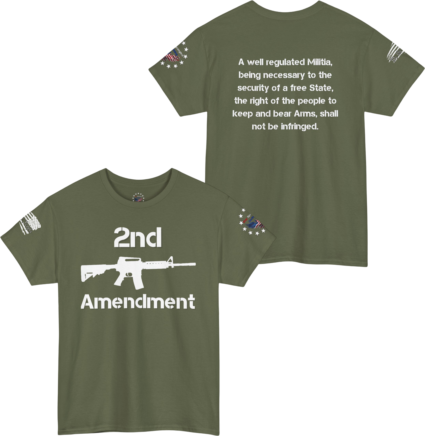 2nd Amendment Support T-Shirt with 2nd Amendment text