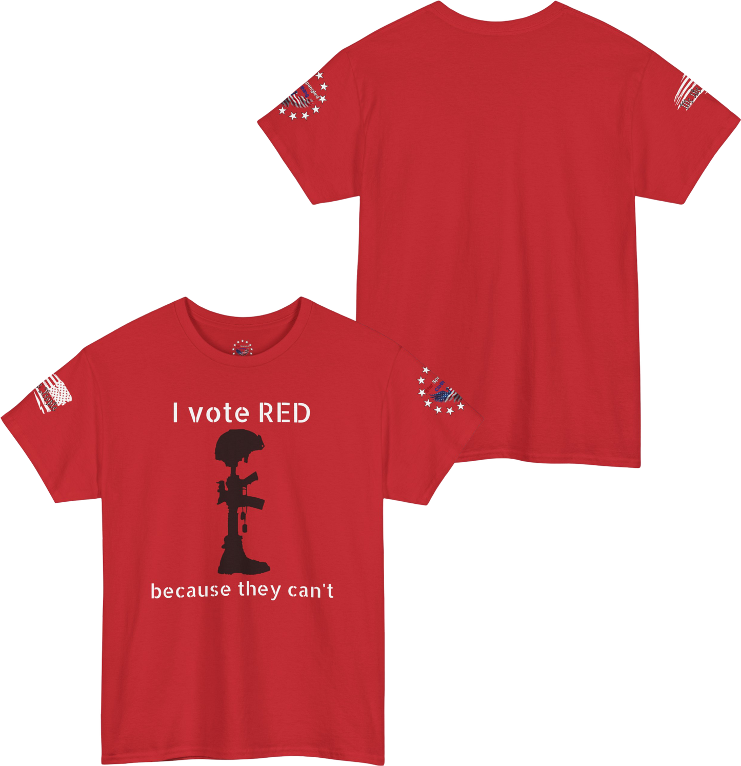 Battlefield Cross Shirt - 'I vote RED, because they can't'